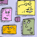 Cartoon Faces On Several Comics